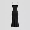 2025 Fashion Elegant Skinny Suspender Fishtail Dress Women Hip Wrap Bodycon Thin Holiday Bodycon Party Long Dress Female Solid Color Clothing