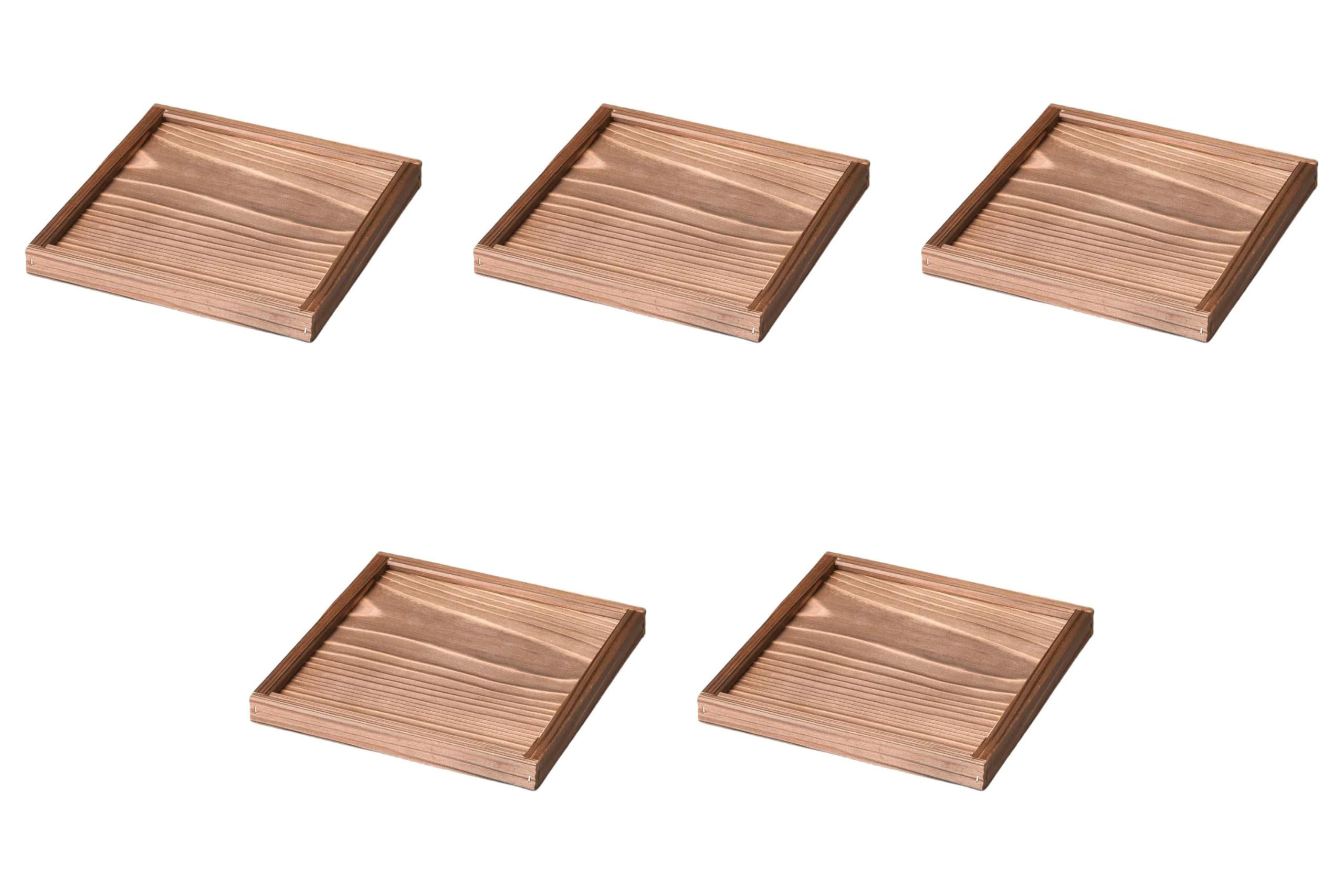 

Set of 5 16cm Framed Table Mats Wooden Table Mats by Setomonohonpo [16x16x2cm]