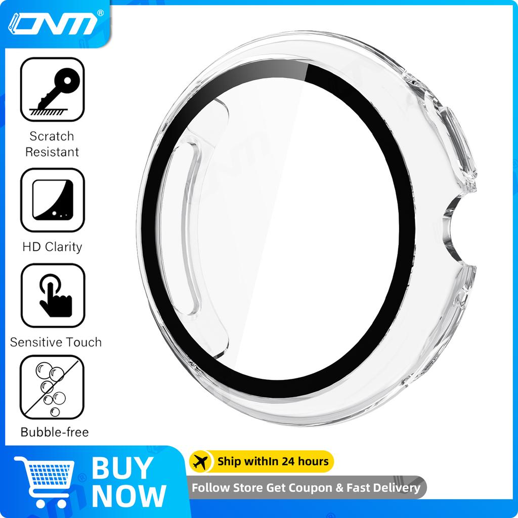 Glass+Case for Google Pixel Watch 4 41mm 45mm Tempered Glass Screen Protector & Hard PC Protective Bumper Covor Accessories