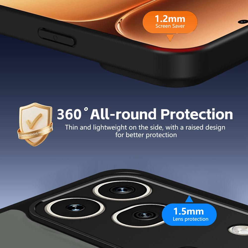 KEYSION 360° Rotating Ring Stand Magnetic Phone Case for HONOR 600 Pro 5G Matte Translucent Shockproof Back Cover for Honor 600 5G
