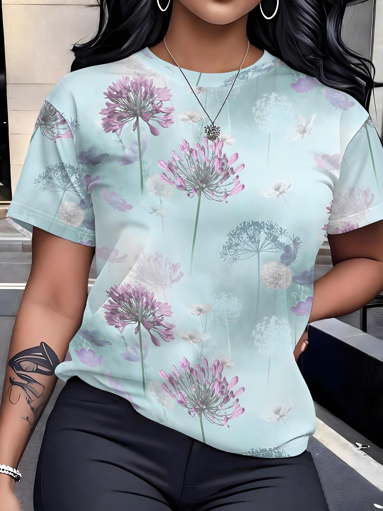 

Light Purple Floral Gradient T-Shirt. Gentle And Soothing Style Short Sleeve Top. Women S Short Sleeve T-Shirt. a Must-Have Item for Fashionistas. a P M дубильна кора