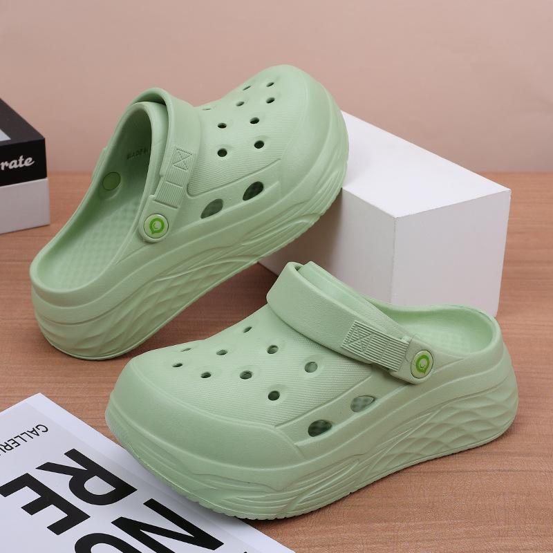 Women's Soft EVA Summer Slippers Round Toe Flat Home Slides Dry Wedges Platform Beach Sandals Thick Bottom Garden Use