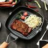 Portable 9.5Inch Nonstick Cooking Pan With Striped Bottom Skillets For Even Heat Distribution And Easy Cleaning