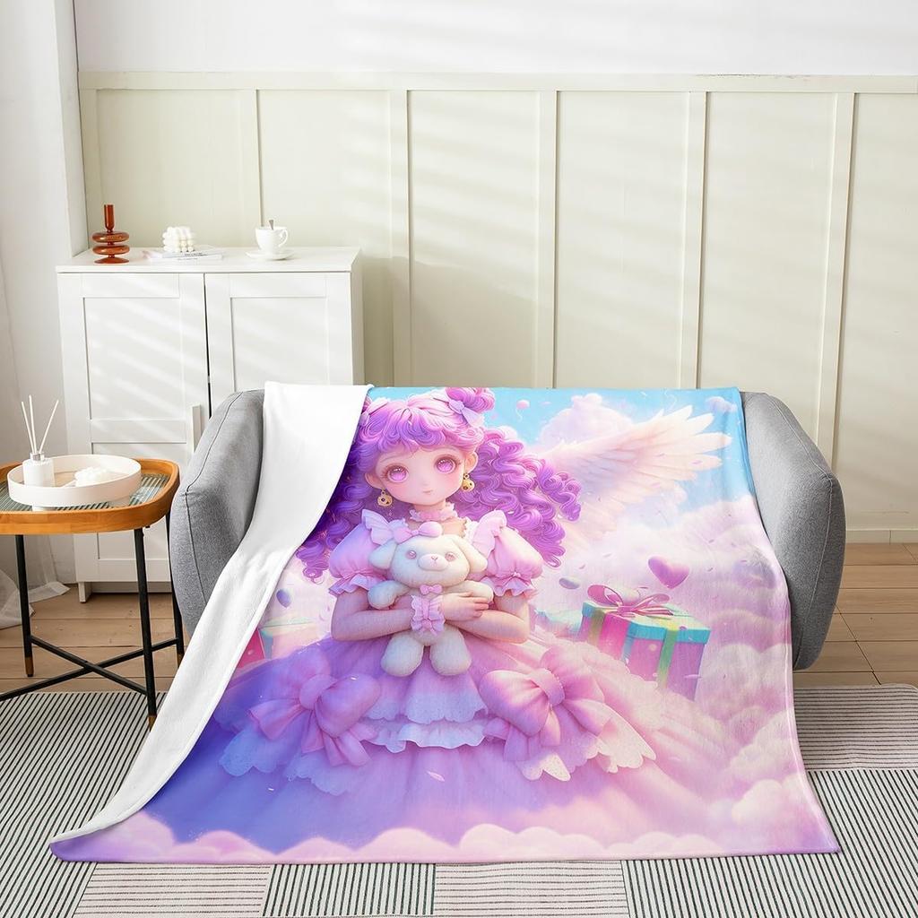 Japanese Style Blanket White Black Crane Throw Blanket Cherry Blossoms Fleece Twin Geometric Plaid Fuzzy Blanket All
