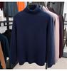 2025 Autumn/Winter Men's High Neck Lambswool Sweater, 100% Wool, Versatile Loose Pullover Base Layer
