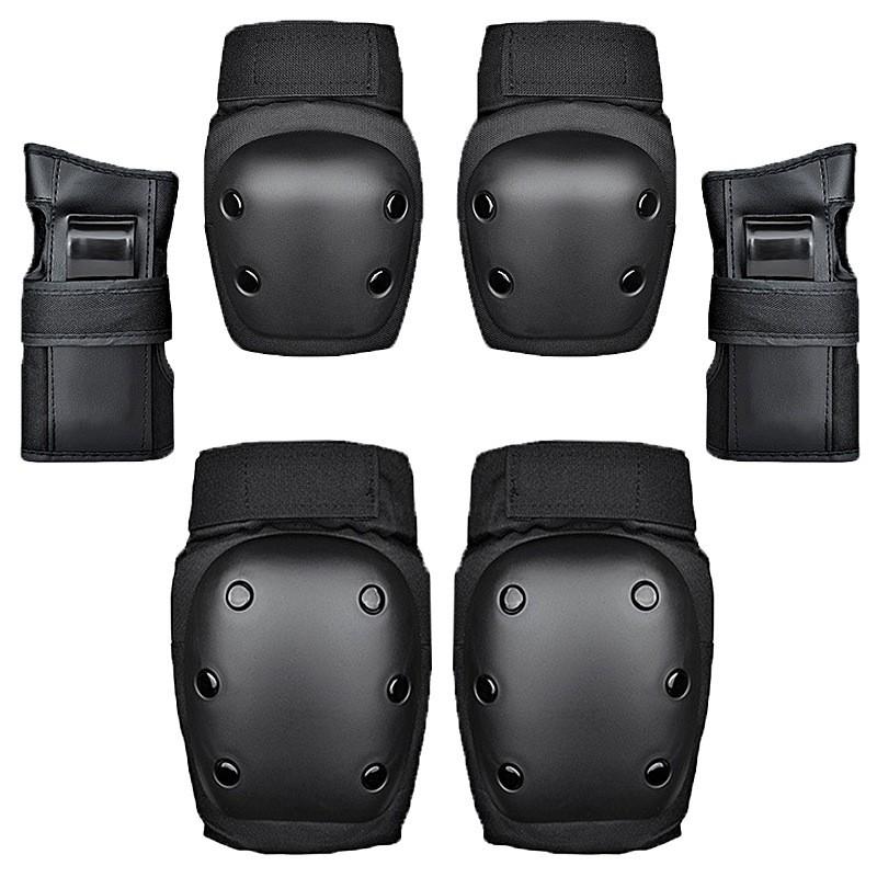 6-Piece Kids Adult Skateboard Roller Skating Cycling Scooter Protective Gear Set Knee Elbow Wrist Hand Shin Guards