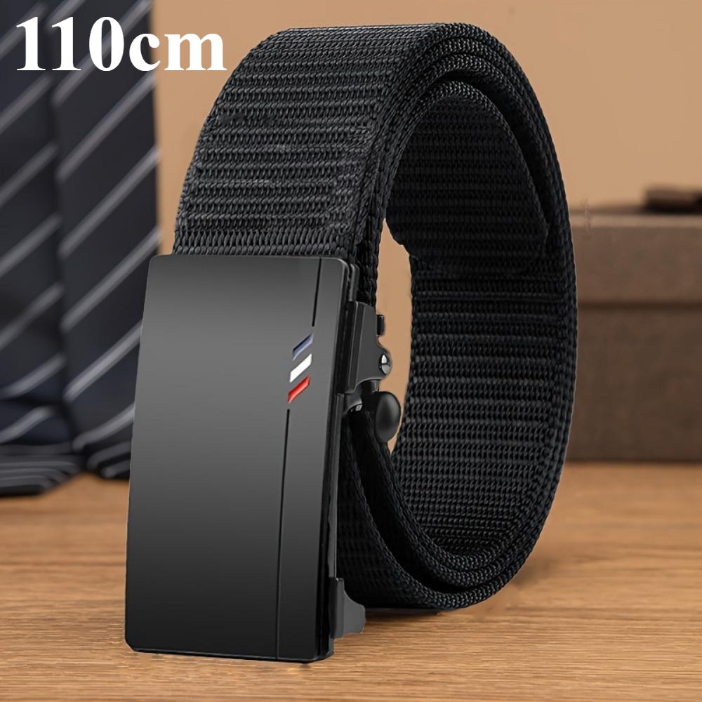 Herrenmode Canvas Gürtel Automatische Schnalle - Geeignet für Outdoor mit Jeans, Verschleißfester Wasserdichter Sportgürtel, Schwarz