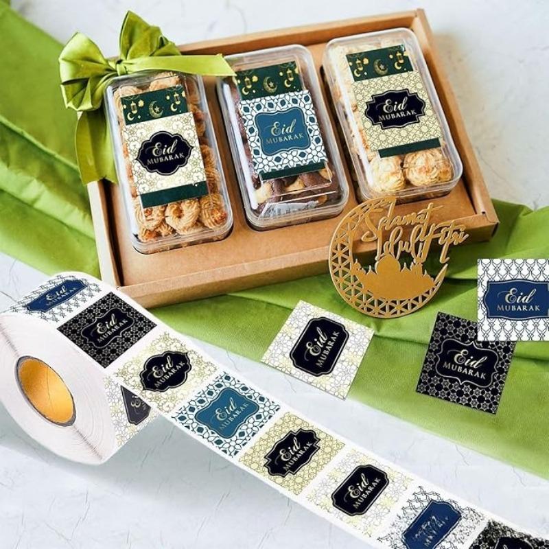 Ramadan Kareem EID Mubarak Stickers for Gift Packaging Islam Muslim Ramadan Decor EID Gift Labels for Home and Celebration