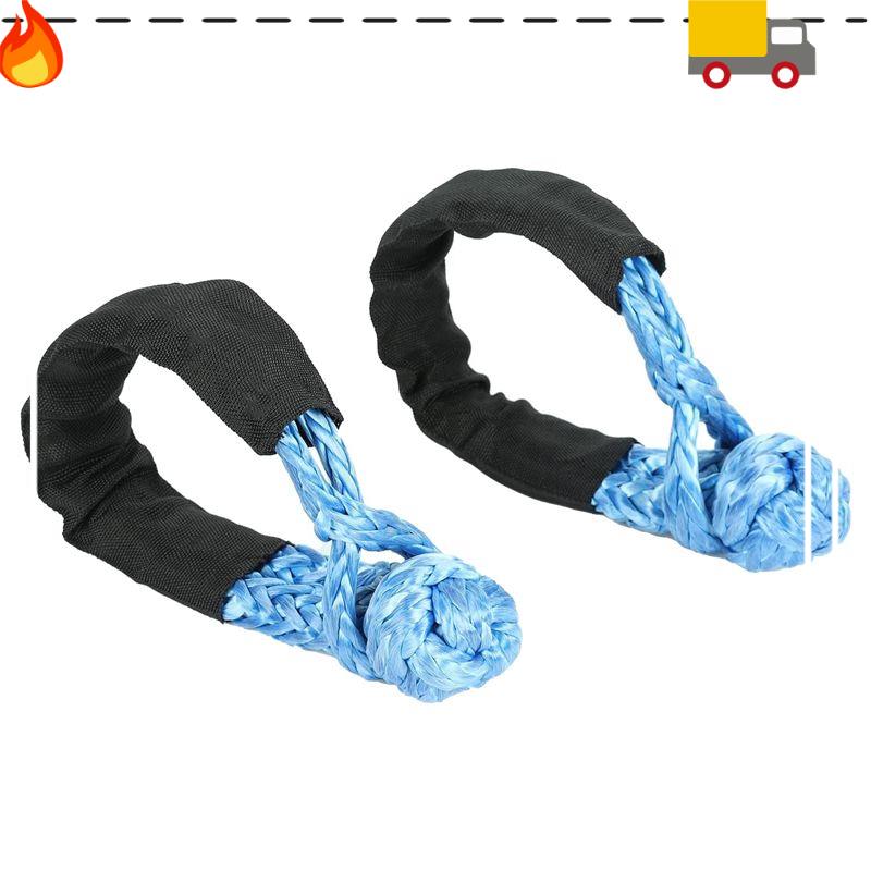 

2PCS 1/2Inch X 22Inch Soft Hook And Loop Rope Synthetic Recovery Strap 43000LBS Breaking Power Blue синій