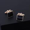 Novelty Luxury Golden Silvery Carbon Fiber Design Mens Cufflinks Brand High Quality Black Shirt Square Sleeve Button
