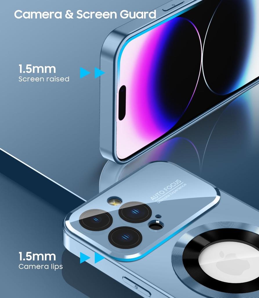 Fashion Titanium Alloy Magnetic Case For For Iphone 16 15 14 Plus 13 11 Pro Max 16 Plus High-end Glass Phone Case Simple Phone Case