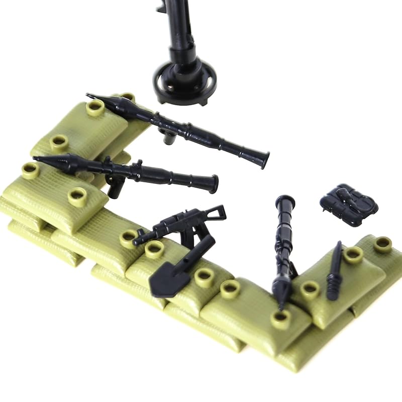 BrickBounty 106 Pcs Weapons - Machine Gun Rifle, Compatible with Major Brand Guns, Minifigure Add On -military Base Toys Soldier Police, World War Ii