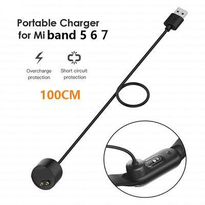1 m USB įkroviklio laidas Xiaomi Mi Band 5 6 7 Magnetinis įkrovimo adapteris Laidas NFC Smart Watch Apyrankė, skirta Miband 6 7