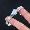 Trillion Owyhee Blue Opal Gemstone 925 Silver Wife Art Deco Boho Bangle Jewelry