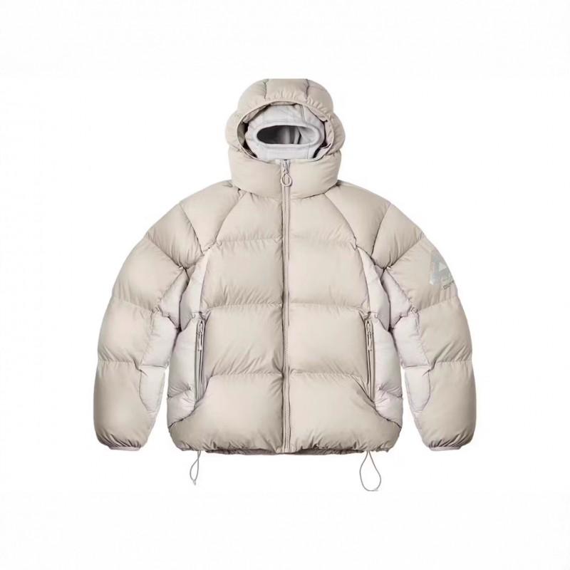 Men Women Casual Sport Waterproof Hooded Puffer Coat Fall Winter Warm Outerwear Solid Color Loose Fit