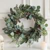High-End Forest Style Christmas Wreath: Vine Decoration with Simulated Leaves for Wall, Window, Fireplace, or Tabletop Display