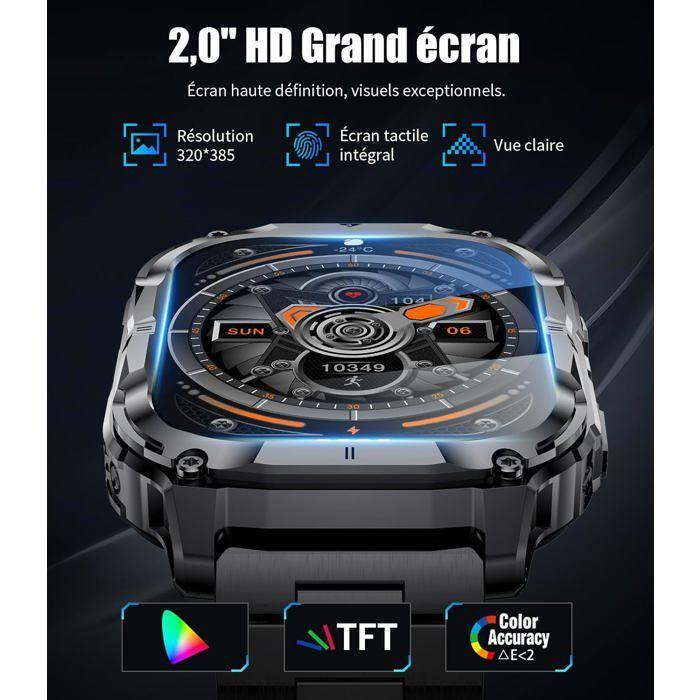 Smartwatch - UNDERSCORE - 2.0" - Bluetooth Call - IP68 Waterproof - 100+ Sport Modes