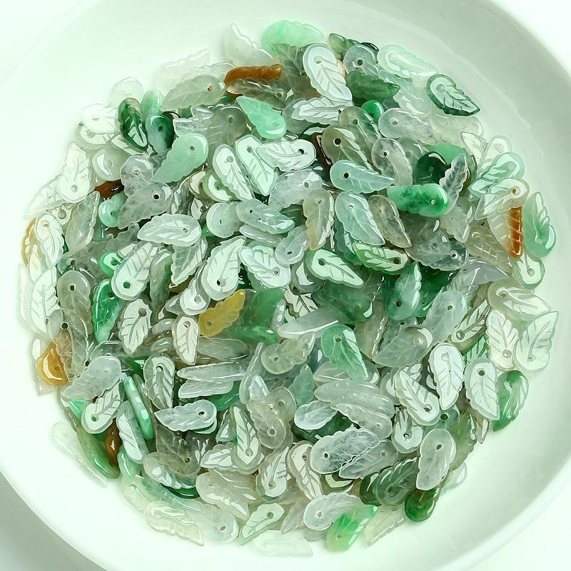 A-Grade Myanmar Ice Jadeite Tree Leaf Beads and Loose Pieces