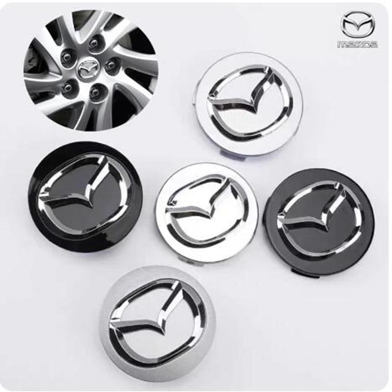 4 Stück 56mm Radnabenabdeckungen für Mazda 3 5 6 323 626 RX-8 MX-5 Atenza Axela CX-4 Fahrzeugkappe Aufkleber Abzeichen Abdeckungen
