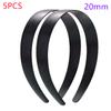 5 piezas 15/20/25/30 mm Negras Blancas Lisas Plástico Planas Diademas para el Pelo Material Ecológico Sin Dientes Diademas Accesorios para el Cabello DIY