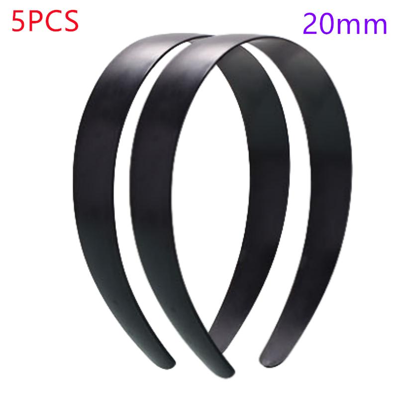 5 piezas 15/20/25/30 mm Negras Blancas Lisas Plástico Planas Diademas para el Pelo Material Ecológico Sin Dientes Diademas Accesorios para el Cabello DIY