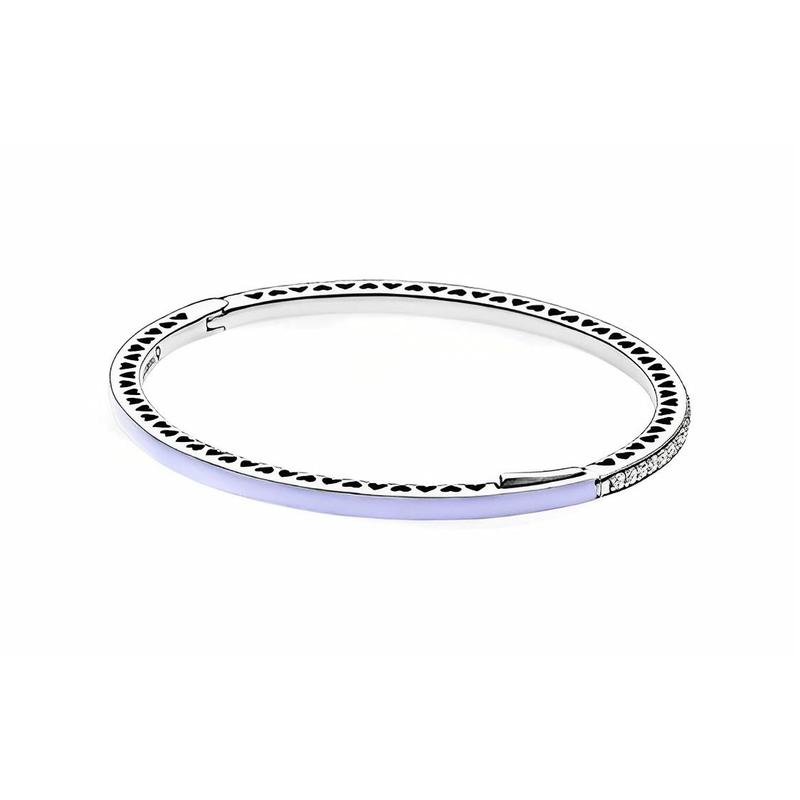 Pandora Shining Heart 925 Silver Bracelet Women s Purple 590537EN66 серебряный