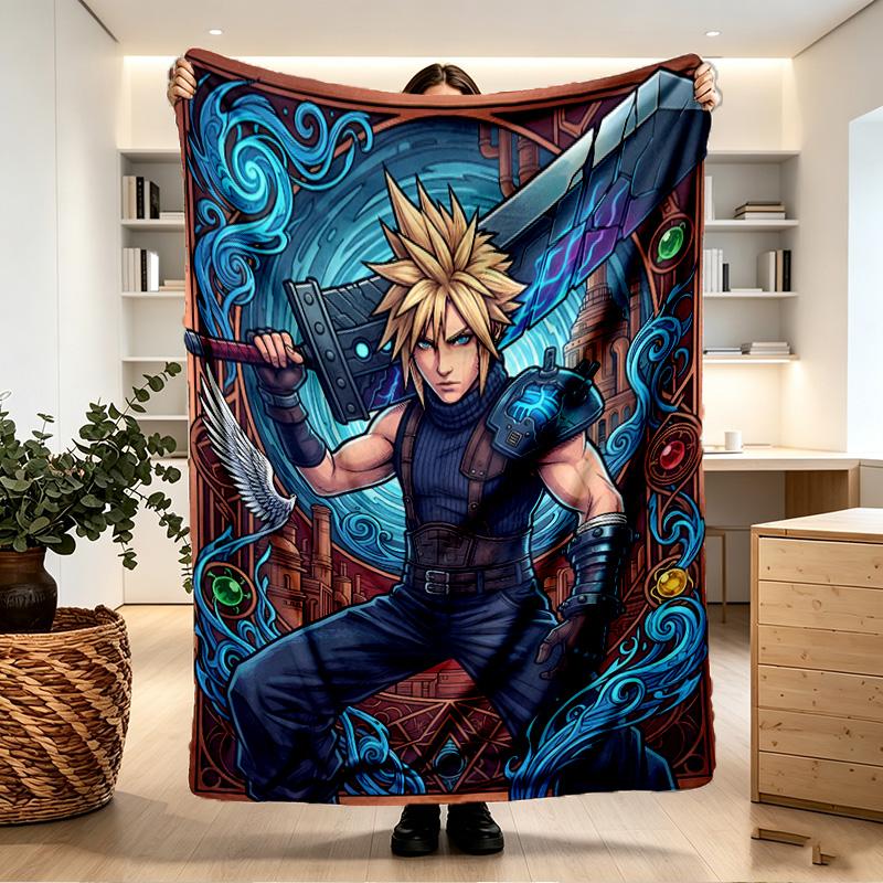 Final Fantasy Print Blanket - Soft & Comfortable, for Bedroom, Travel, Sofa, Home Decoration - Birthday Christmas Gift for Friend