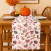 OWENIE Fall Table Runner for Kitchen Dining Table, Thanksgiving Autumn Printed Harvest Pumpkins Maple Leaves Textured Fabric Halloween Holiday Home