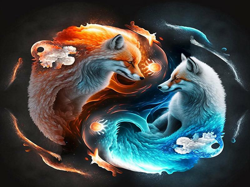 Yin-yang Animal Personality DIY Full Drill Diamond Decorative Painting