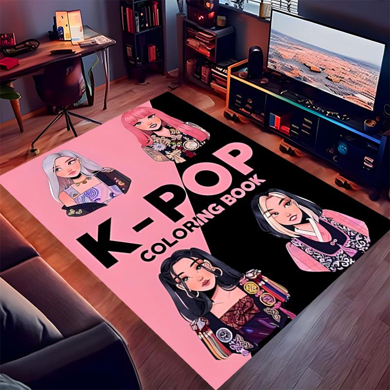 Kpop1 Printed Absorbent Washable Carpet, Non-Slip Bathroom Mats, Kitchen Rugs, Yoga Mat,Living Room Entrance, Camping Picnic Rugs