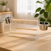 Parrot Play Stand with Cups Wooden Tabletop Bird Perch Compact for Counter