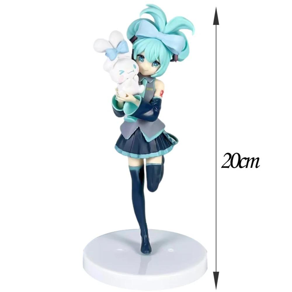 Anime Hatsune Miku X Cinnamoroll Figure Fairy Mirror Sleeping Beauty Figures Car Ornaments PVC Model Toy Birthday Gifts In Stock