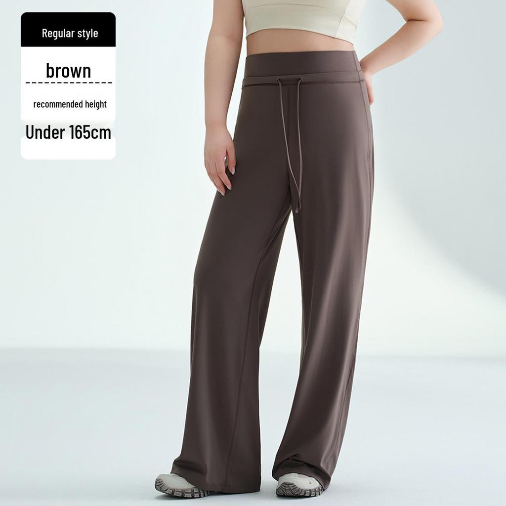 Women's Fleece-Lined Wide-Leg Sports Pants: Loose Fit, Plus Size (up to 220 Jin), Perfect for Running, Yoga, and Fitness.