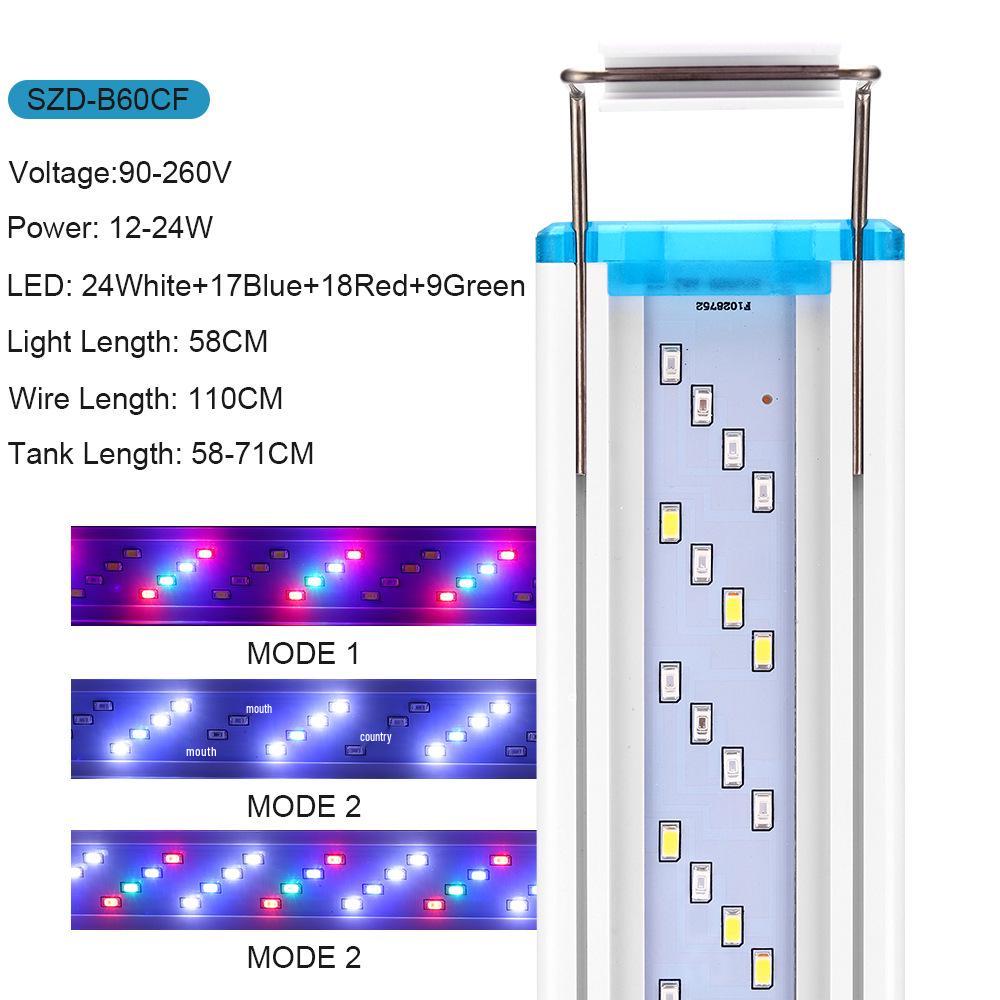 Ultra-Thin Aquarium LED Light with Blue-White Tricolor for Aquatic Plants and Fish Tanks
