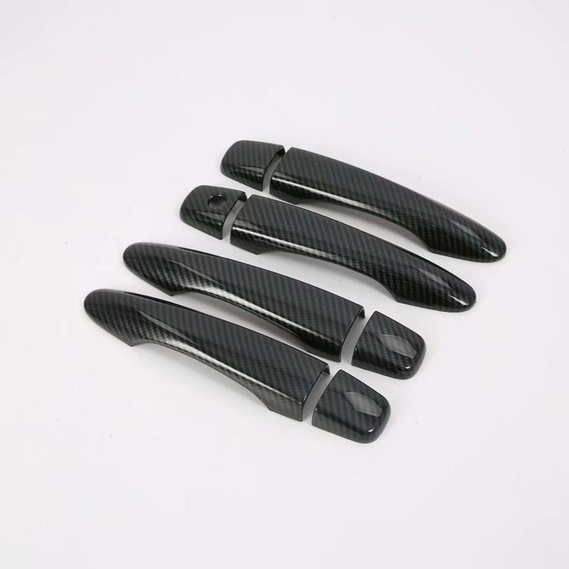 For Nissan Navara NP300 2015- Accessory Glossy Black Carbon Fibre Pattern Car Side Door Handle Bowl Covers Trim 2016 2017