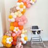 Colorful Macaron Daisy Wedding Dessert Table Decoration Set with Balloon and Flower Garland