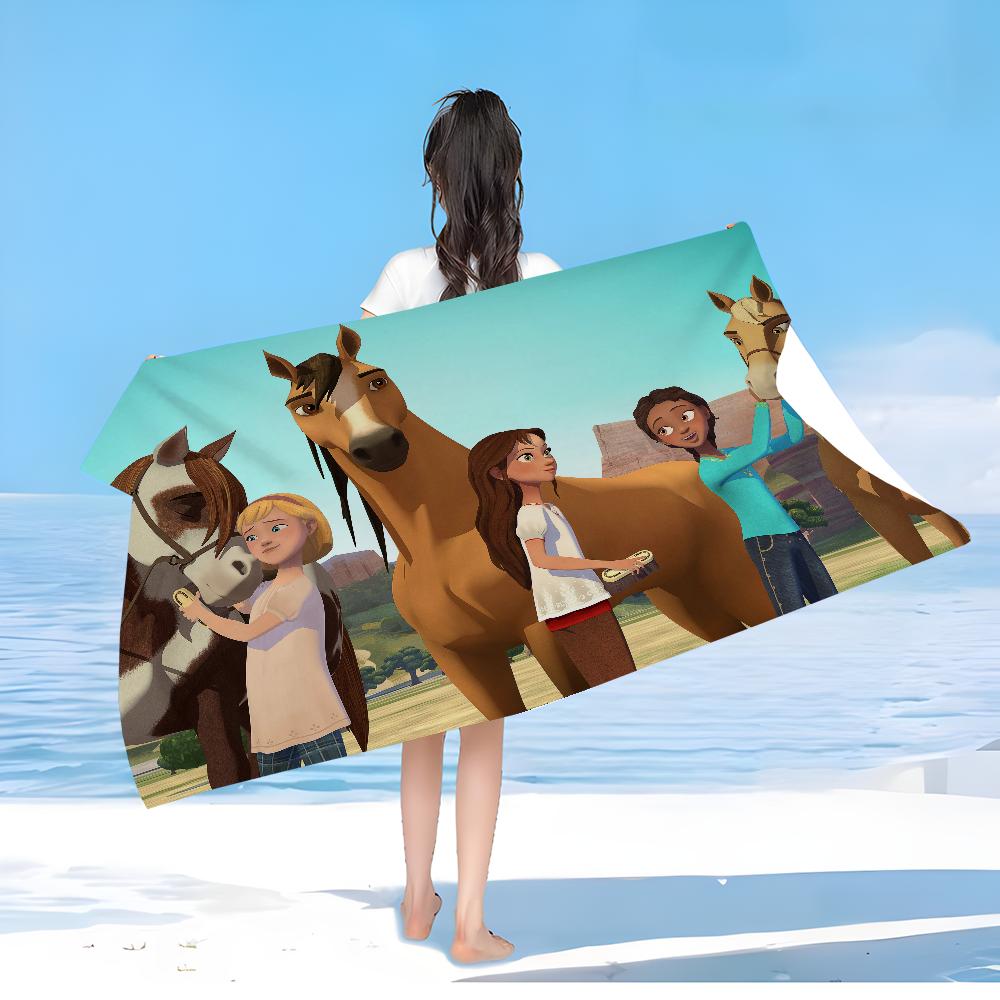 Spirit Riding Free Horses Microfiber Beach Towel Absorbent Quick dry Soft Yoga Swimming Resort Mountain Climbing Towel