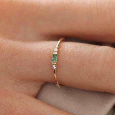 Women Cubic Zirconia Inlaid Band Finger Ring Wedding Engagement Jewelry Gift