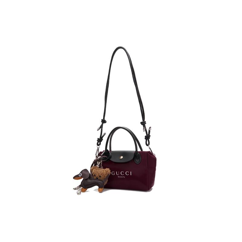 Gucci Cosmetic Bag/toiletry Bag [Customized Bag] Canvas Crimson Puppy Girlfriend Niche High-end Wear for the Year of the Zodiac Crimson Puppy