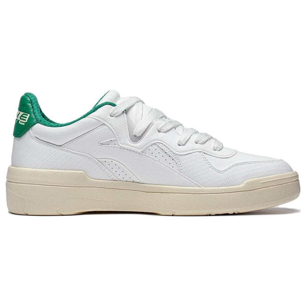 Li Ning We Wo Lite Round Toe Lace-Up Shock Absorbing Wear-Resistant Low-Top Skate Shoes Men Sneaker Beige Green AGCT115-5