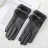 Plush Gloves Women's Winter Cold-proof and Warm Riding Antifreeze Suede All-match Split-finger Touch-screen Cycling