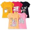 T2F Girl' Cotton Printed Regular TShirt(Pack of )