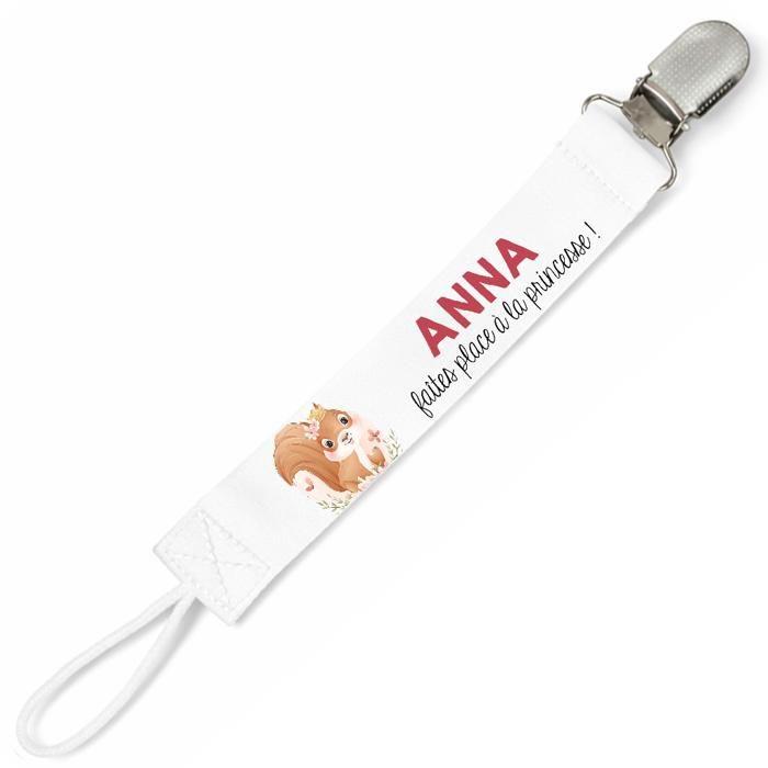Planetee Attache tétine pour prénom ANNA faites place a la princesse | Attache sucette cadeau naissance