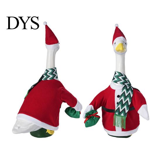 Weather Resistant Polyester Costume 1 Set Christmas Porch Goose Outfit, Festive Dress with Hat, Winter Garden Statue Clothes Fall Holiday for 23 Inch
