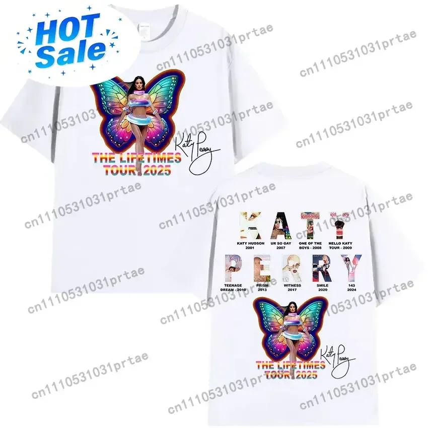 Katy Perry The Lifetimes Tour 2025 Merch T Shirt Unisex Wounisex Fashion Aesthetic Clothing Tshirts Vintage Oversized Cotton Tshirt