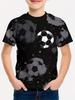67 Digital Football Print Children's T-Shirt Boys Girls Fashion Casual Comfortable Round Neck Short-Sleeved T-Shirt Sporty Top