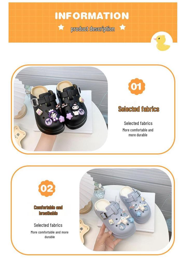 Adorable Cartoon Clog Shoes for Kids - New 2026 Closed-Toe Thick-Soled Slippers & Beach Sandals for Medium To Older Children