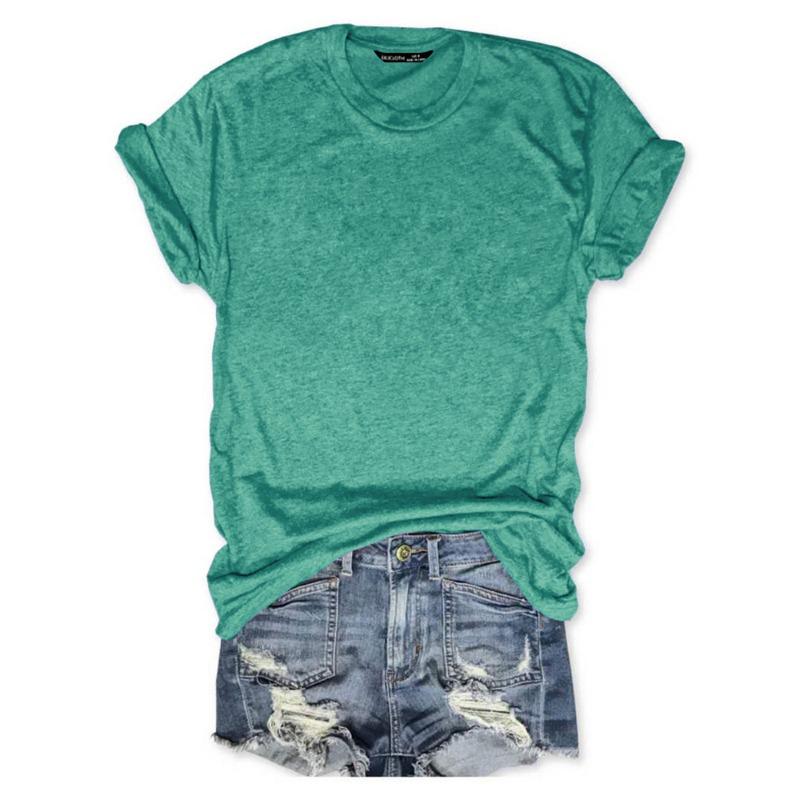 YYFS Dámská móda Ležérní Léto Jaro Jednobarevné halenky a košile s krátkým rukávem a výstřihem do O