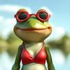 Meditation Bikini Frog Statue Indoor Outdoor Garden Sitting Frog Figurine