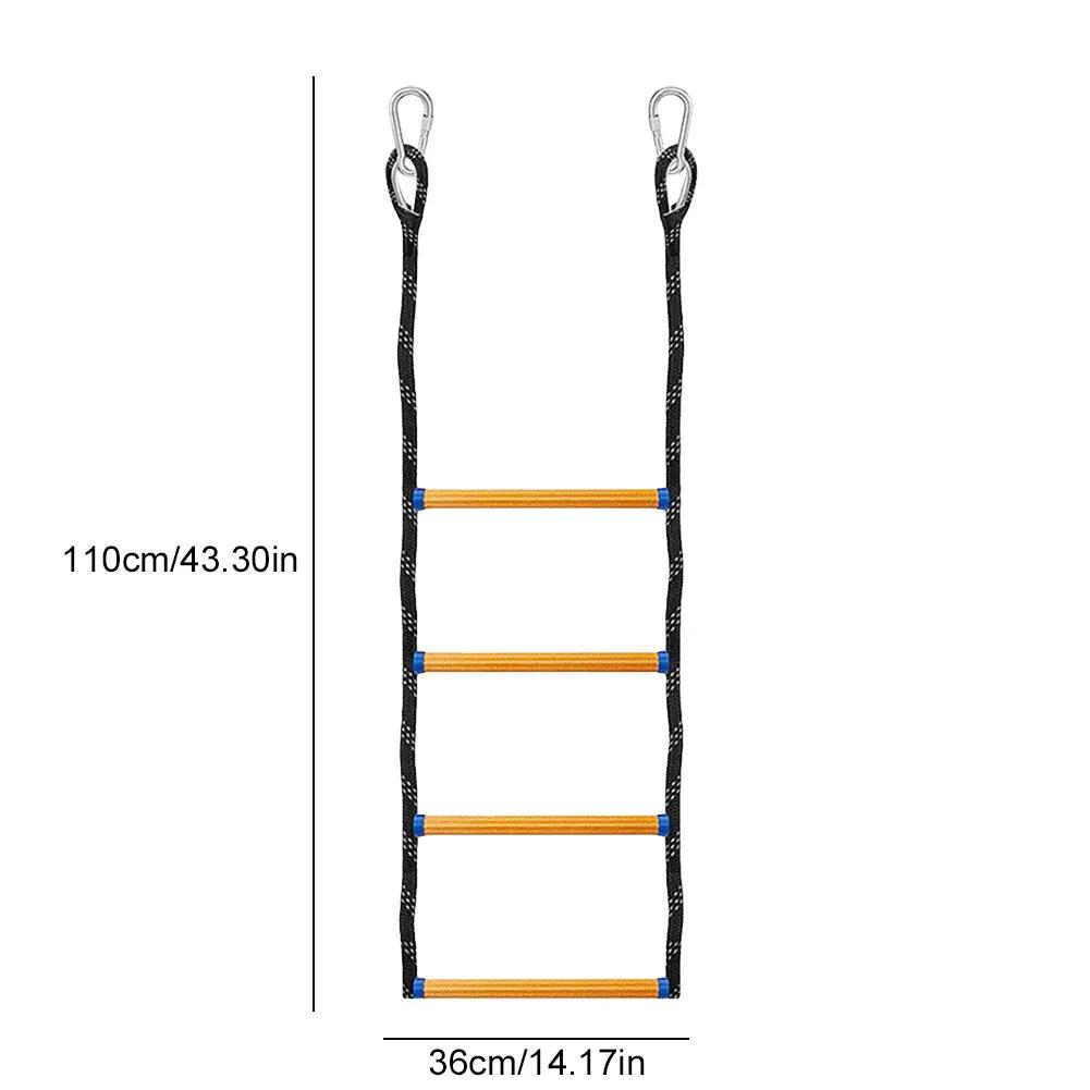 Launching Ladder Boat Rope Ladder Folding Auxiliary Marine Rope 3/4/5 Step Portable Rope Boarding Ladder for Inflatable Boat